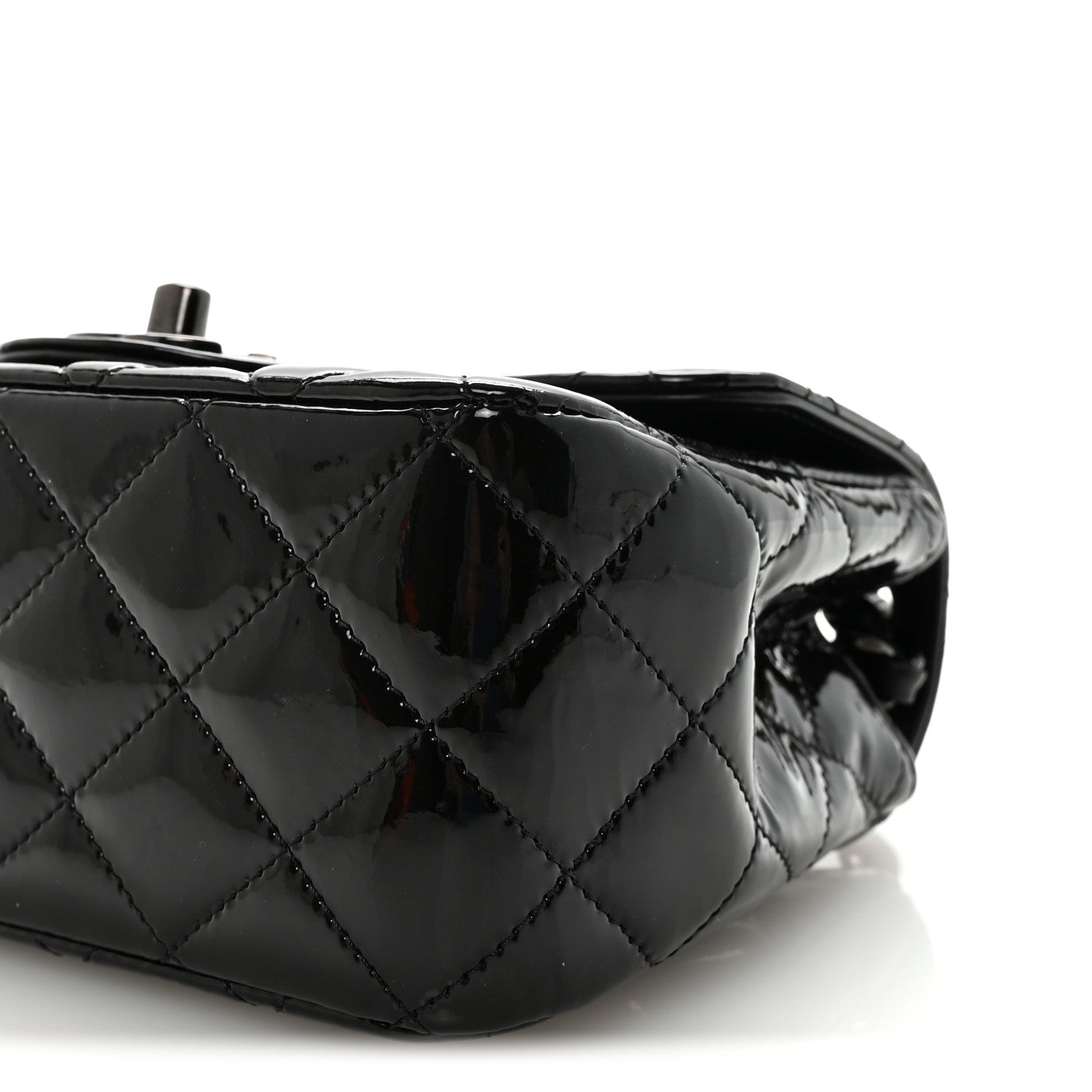 Chanel Patent Calfskin Quilted Mini Square Flap So Black