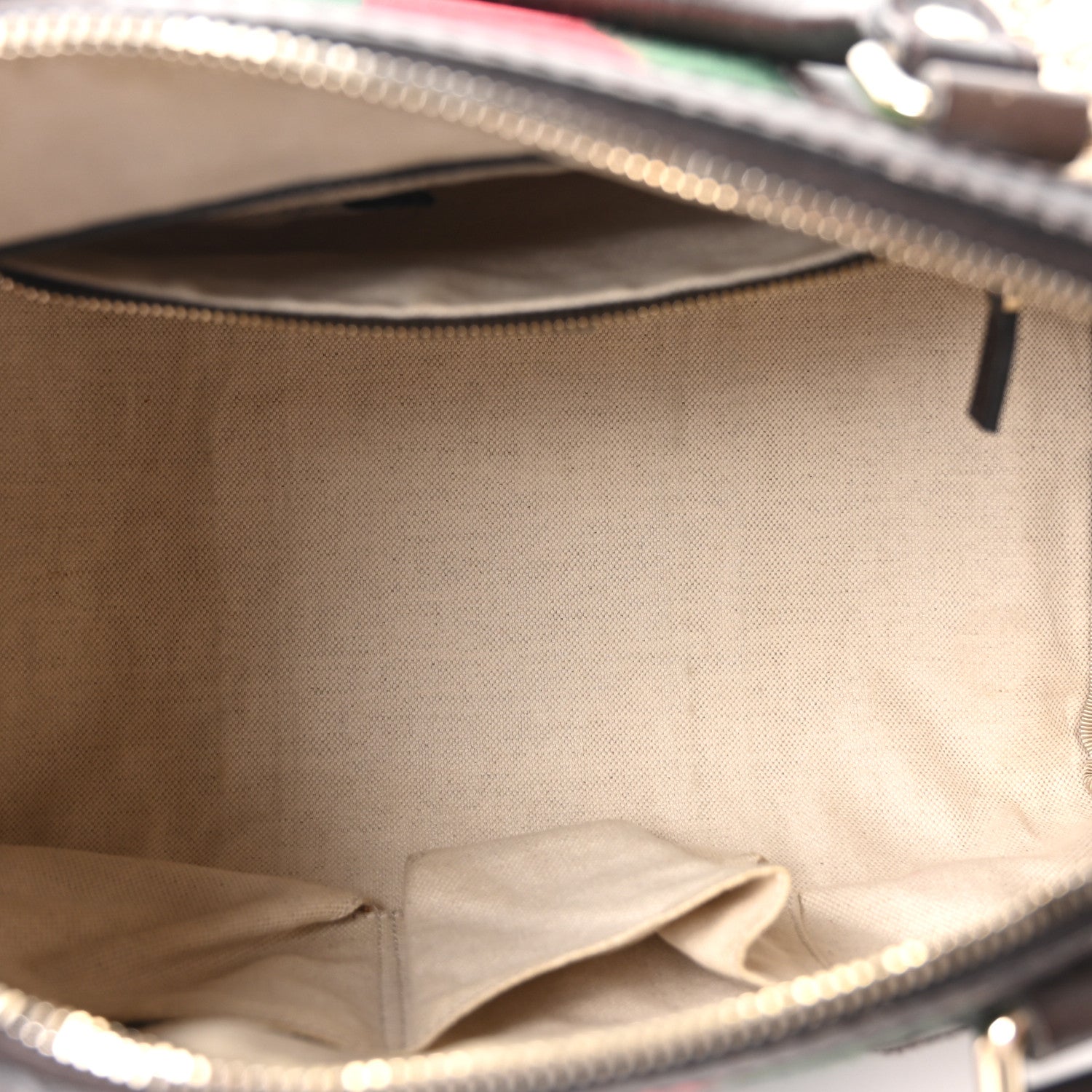 Gucci Monogram Selleria Calfskin Vintage Web Medium Boston Beige Ebony Cocoa