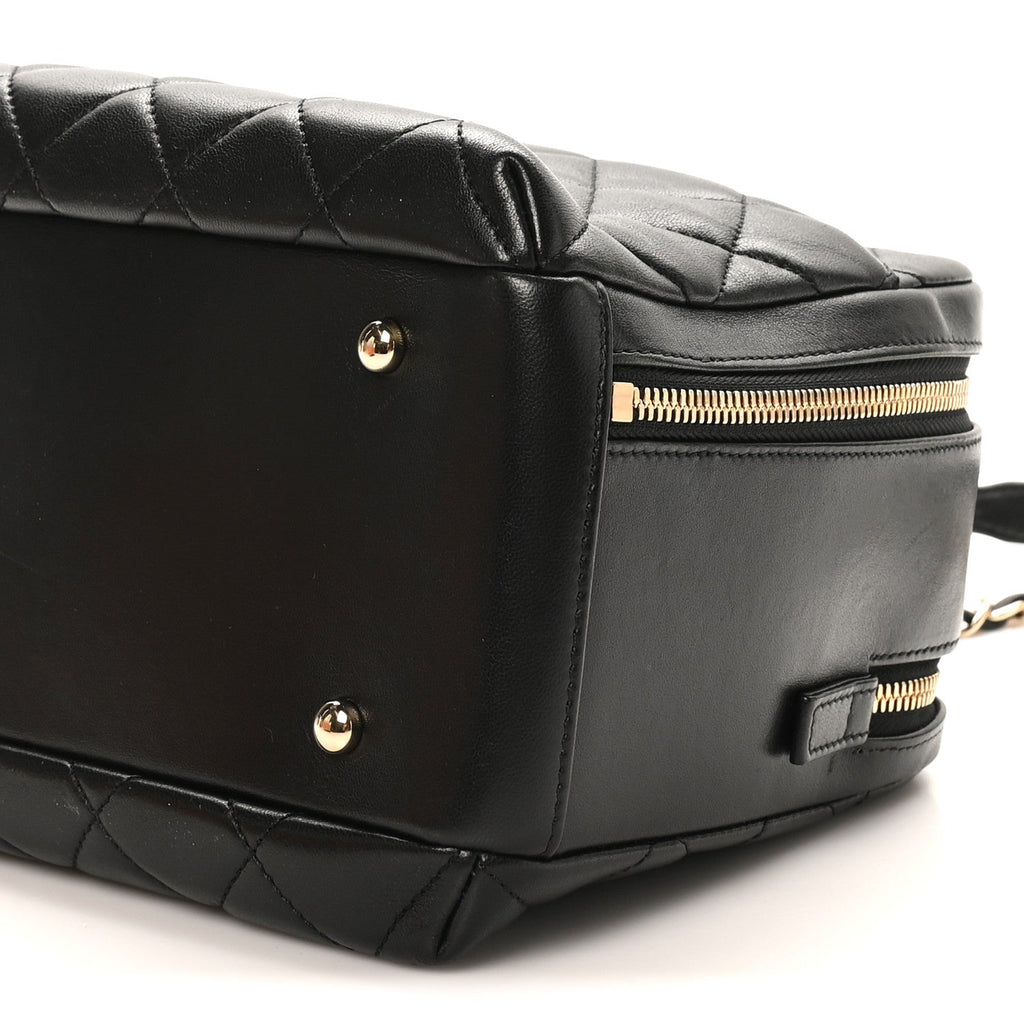 Chanel Lambskin Quilted Medium Trendy CC Bowling Bag Black