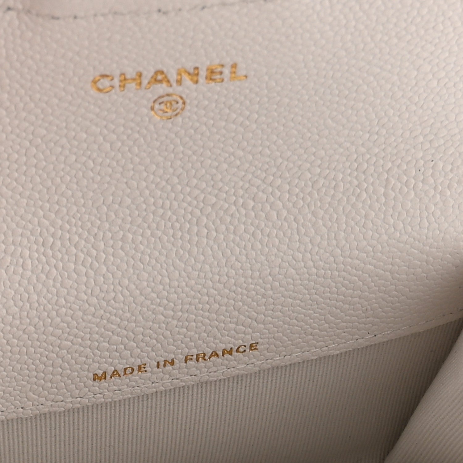 Caviar Quilted Flap Card Holder Wallet White