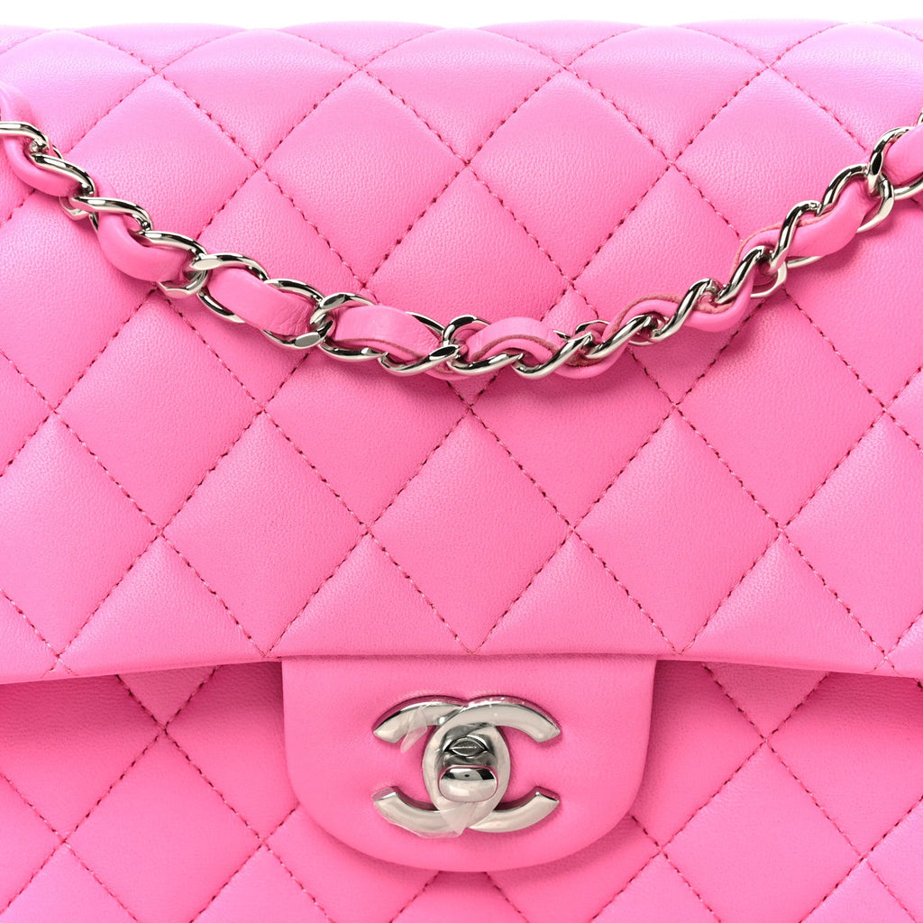 Chanel Lambskin Quilted Medium Double Flap Pink