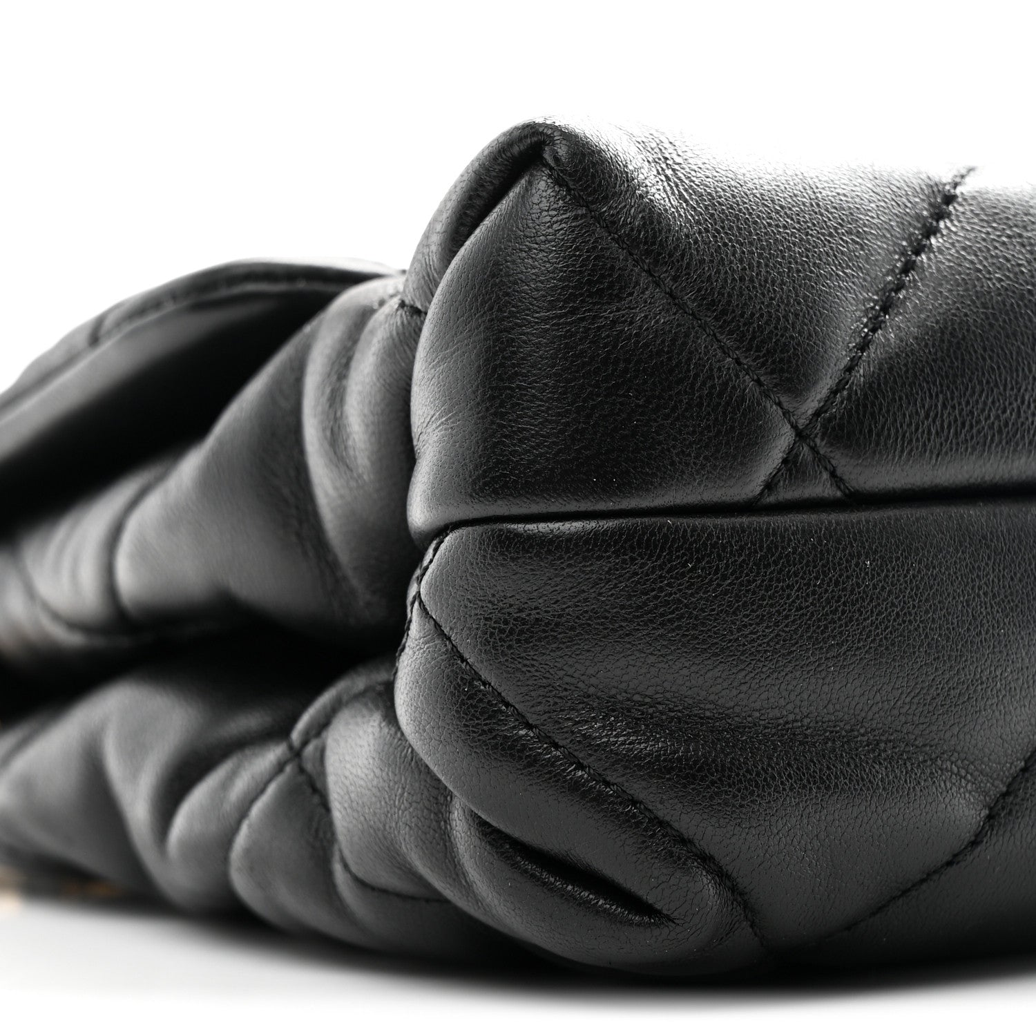 Chanel Lambskin Quilted Small Chain Top Handle Flap Black