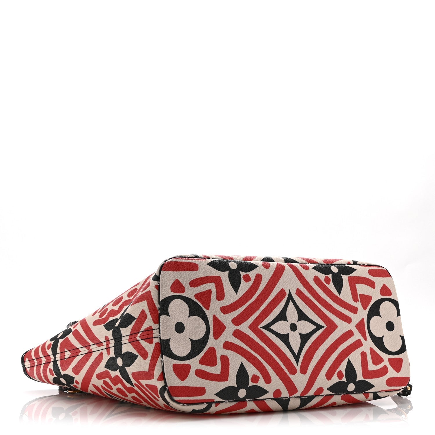 Louis Vuitton Monogram Giant Crafty Neverfull MM Creme Rouge Black