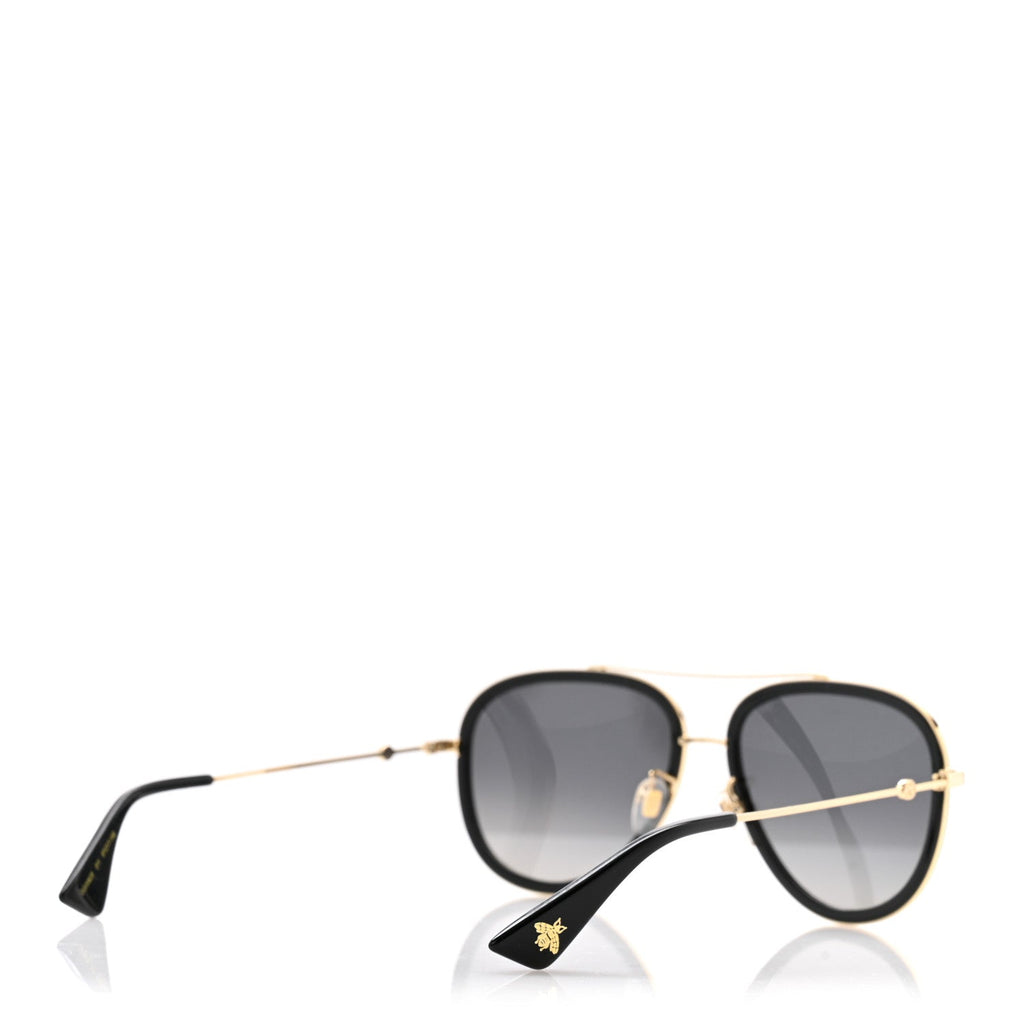 Gucci Aviator Sunglasses GG0062S Black Gold