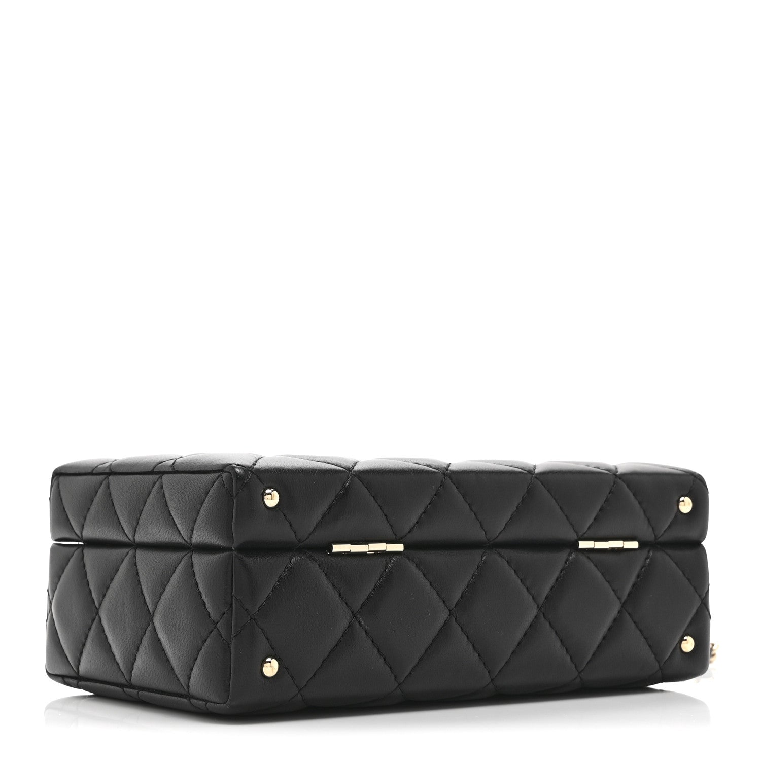 Chanel Lambskin Quilted Small CC Top Handle Box Bag Black