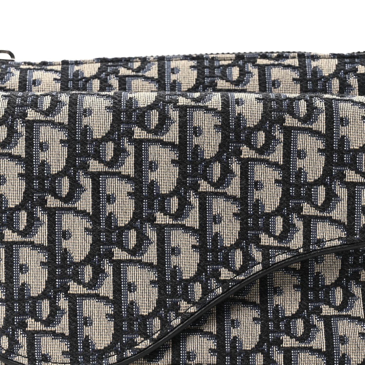 Christian Dior Oblique World Tour Saddle Belt Bag Beige Black