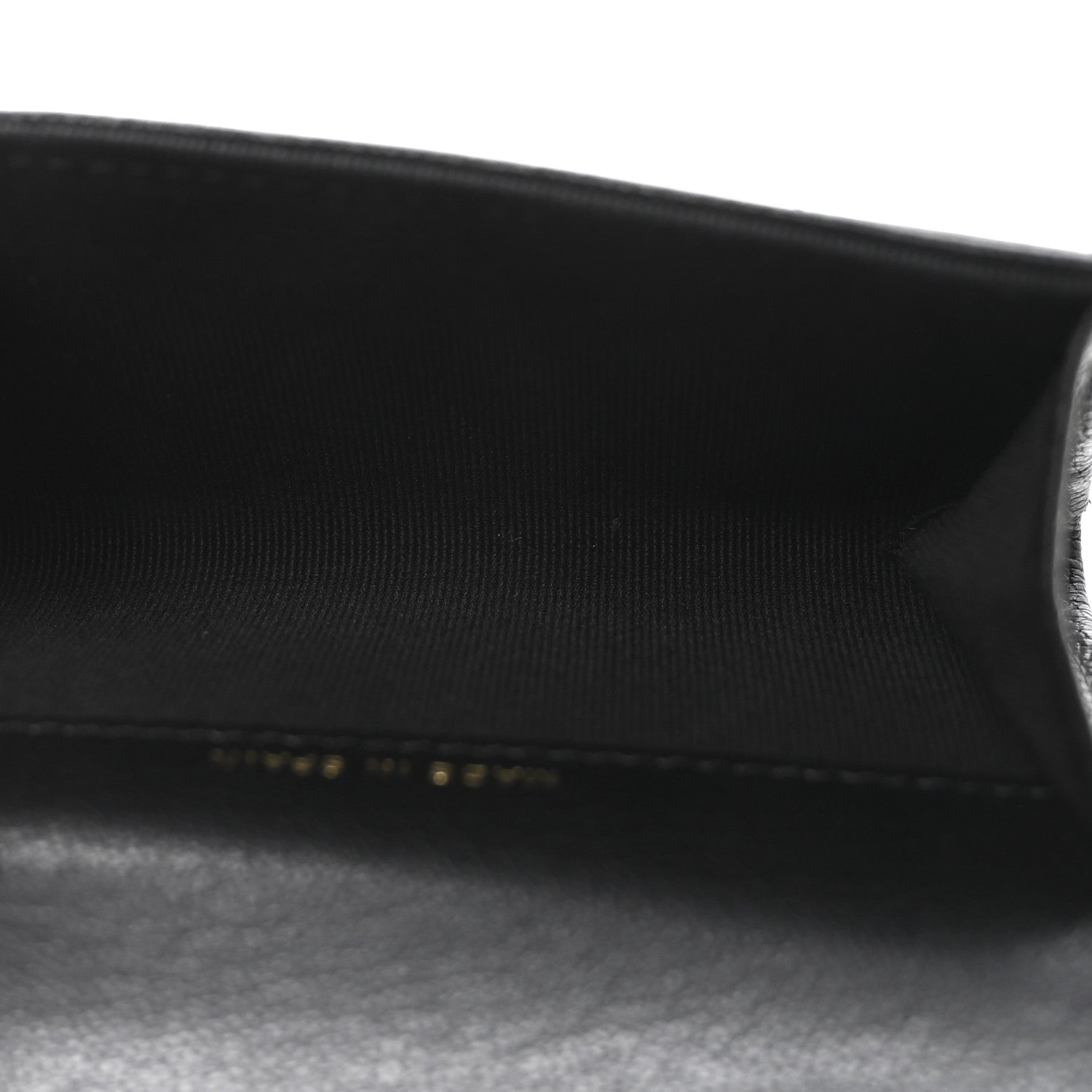 Goatskin Quilted Flap Card Holder Black