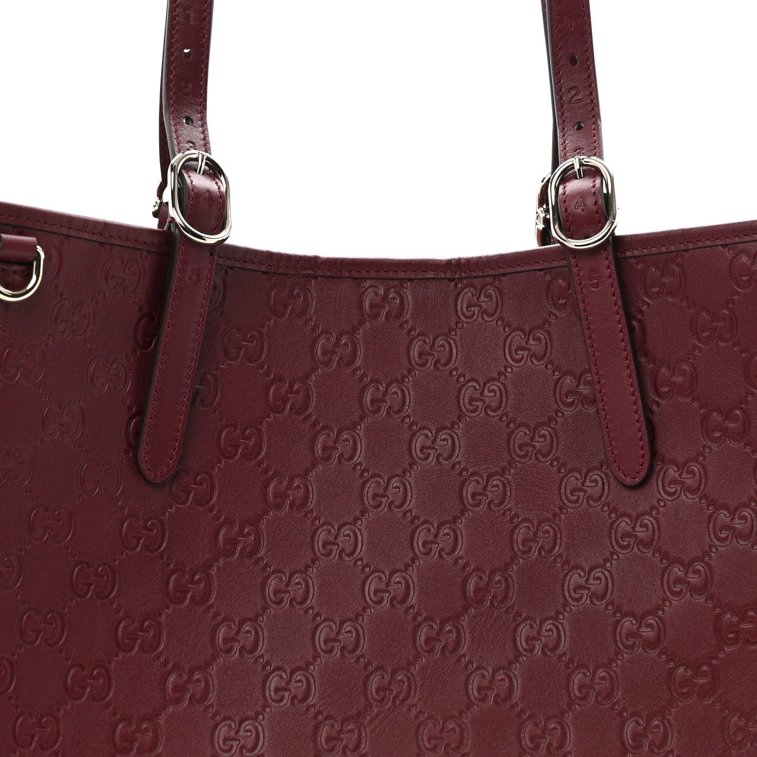 Gucci GG Calfskin Embossed Calfskin Large Tote Bag Rose Ancora