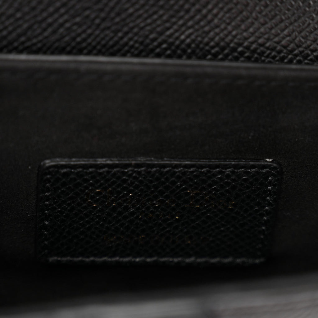 Christian Dior Grained Calfskin Mini Saddle Bag Black