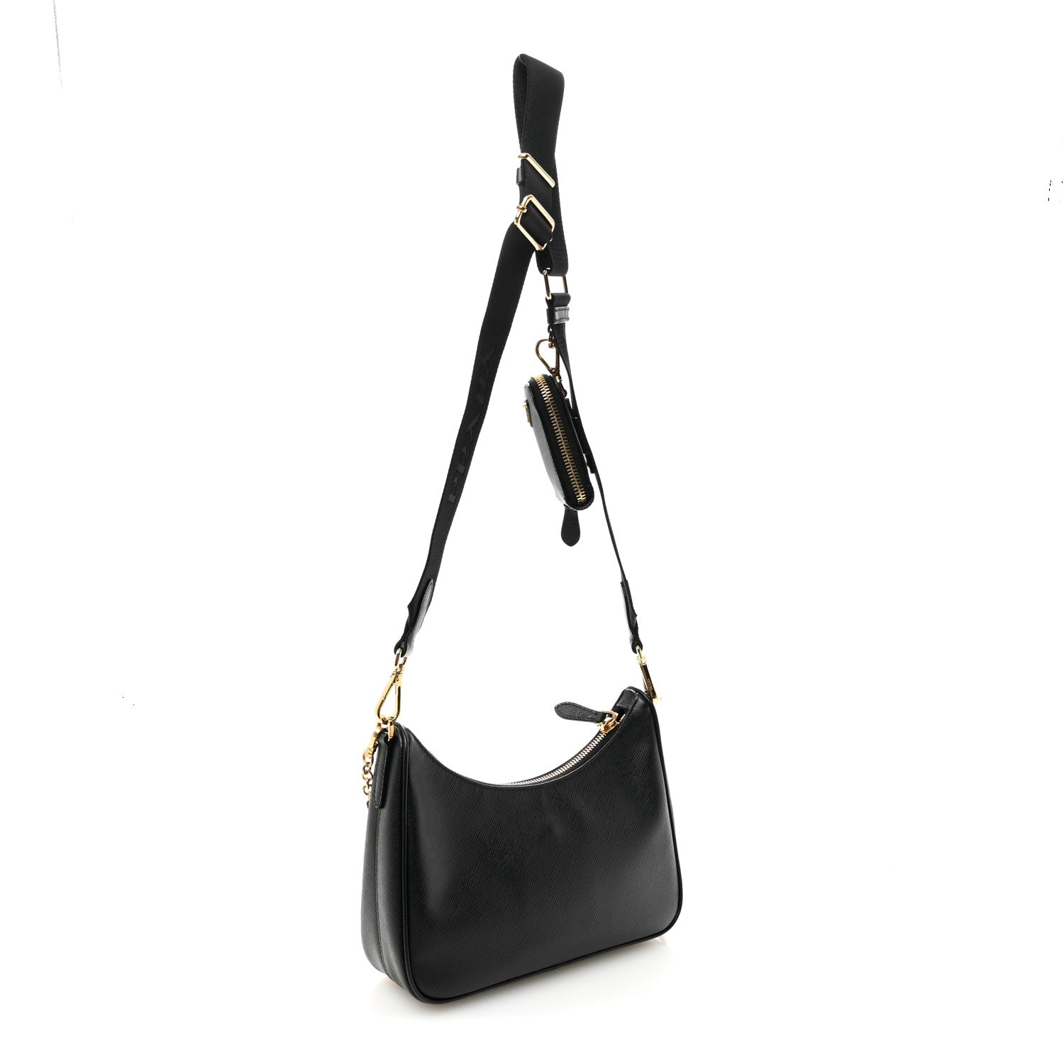 Prada Saffiano Lux Re-Edition 2005 Shoulder Bag Black