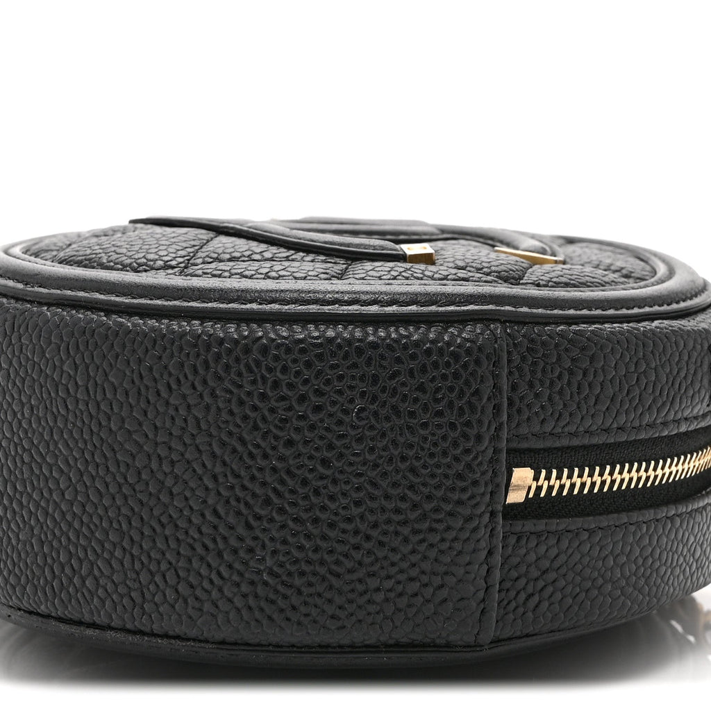 Chanel Caviar Quilted Round Filigree Crossbody Black