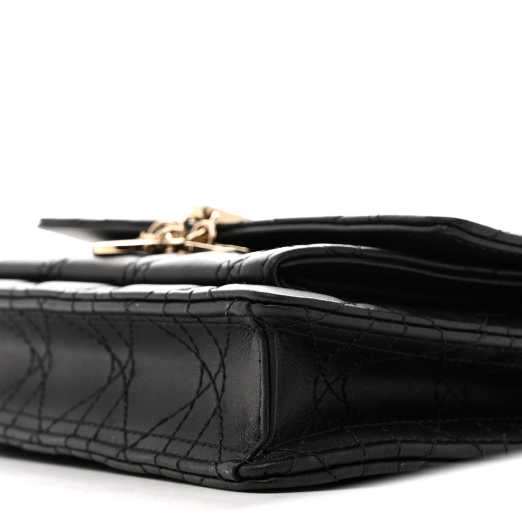 Christian Dior Lambskin Cannage Chain My Dior Daily Chain Pouch Black