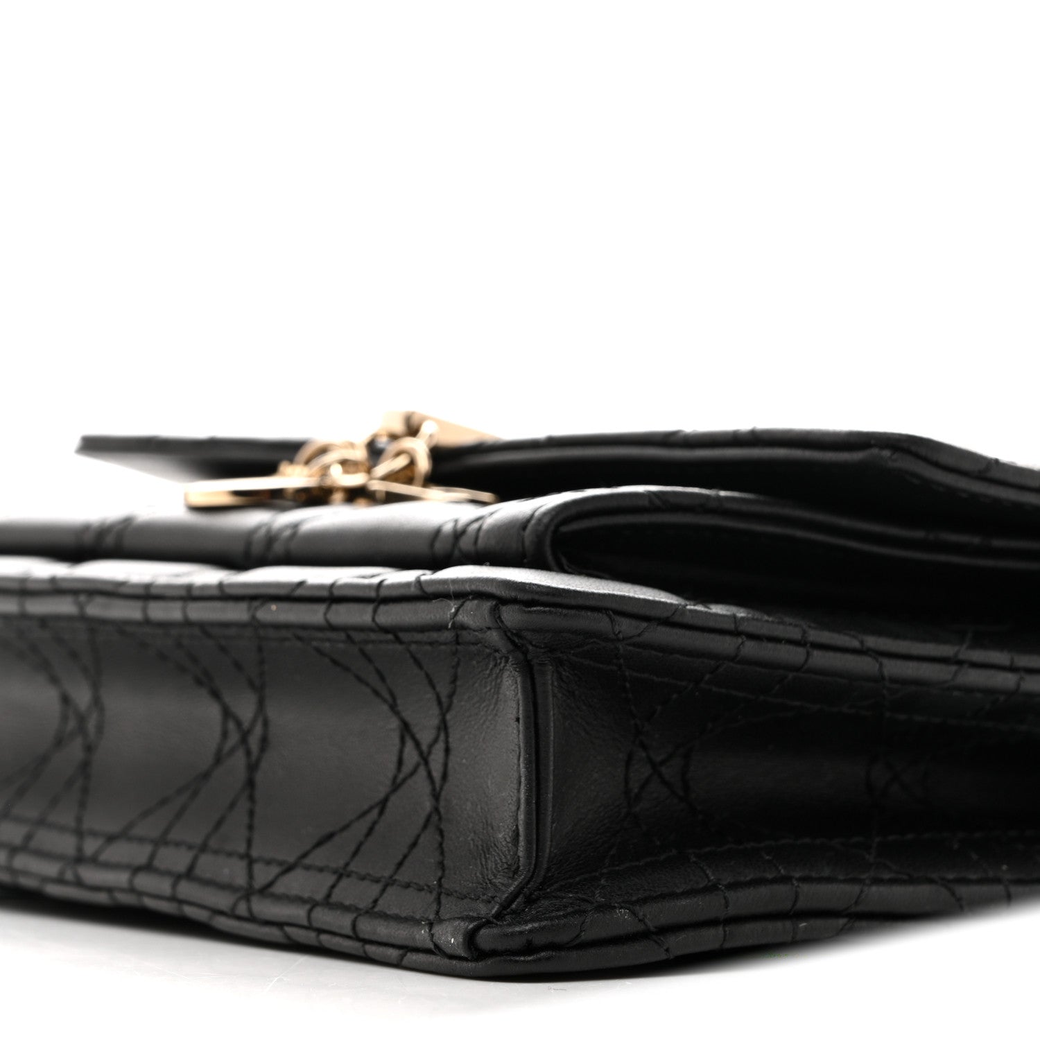 Christian Dior Lambskin Cannage Chain My Dior Daily Chain Pouch Black