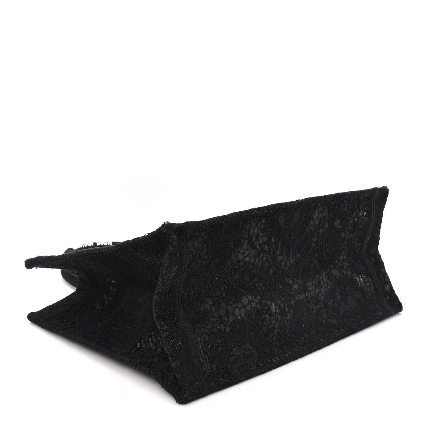 Christian Dior Canvas Embroidered Mesh Macrame Medium Toile de Jouy Soleil Book Tote Black