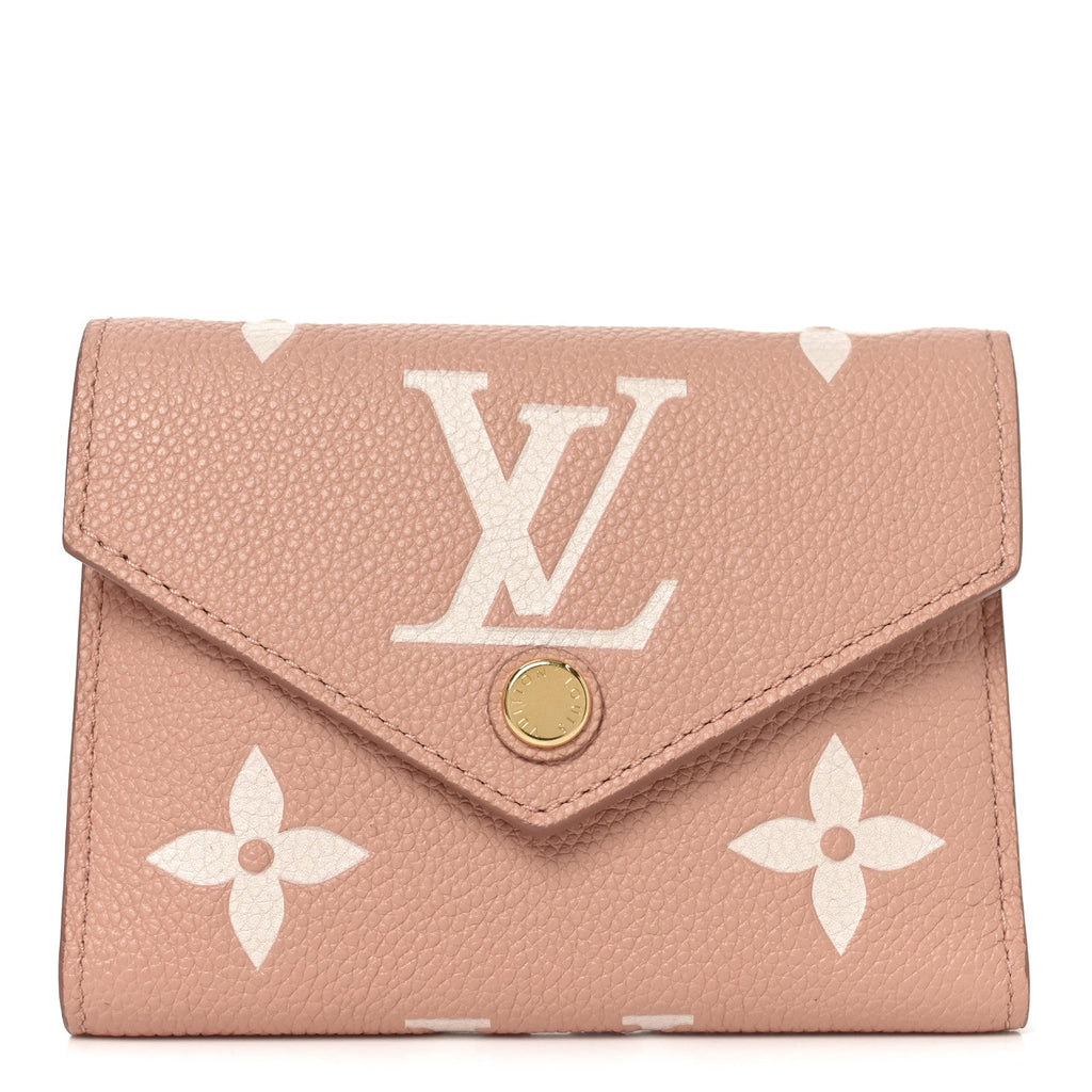 Louis Vuitton Empreinte Monogram Giant Victorine Wallet Rose Trianon Creme
