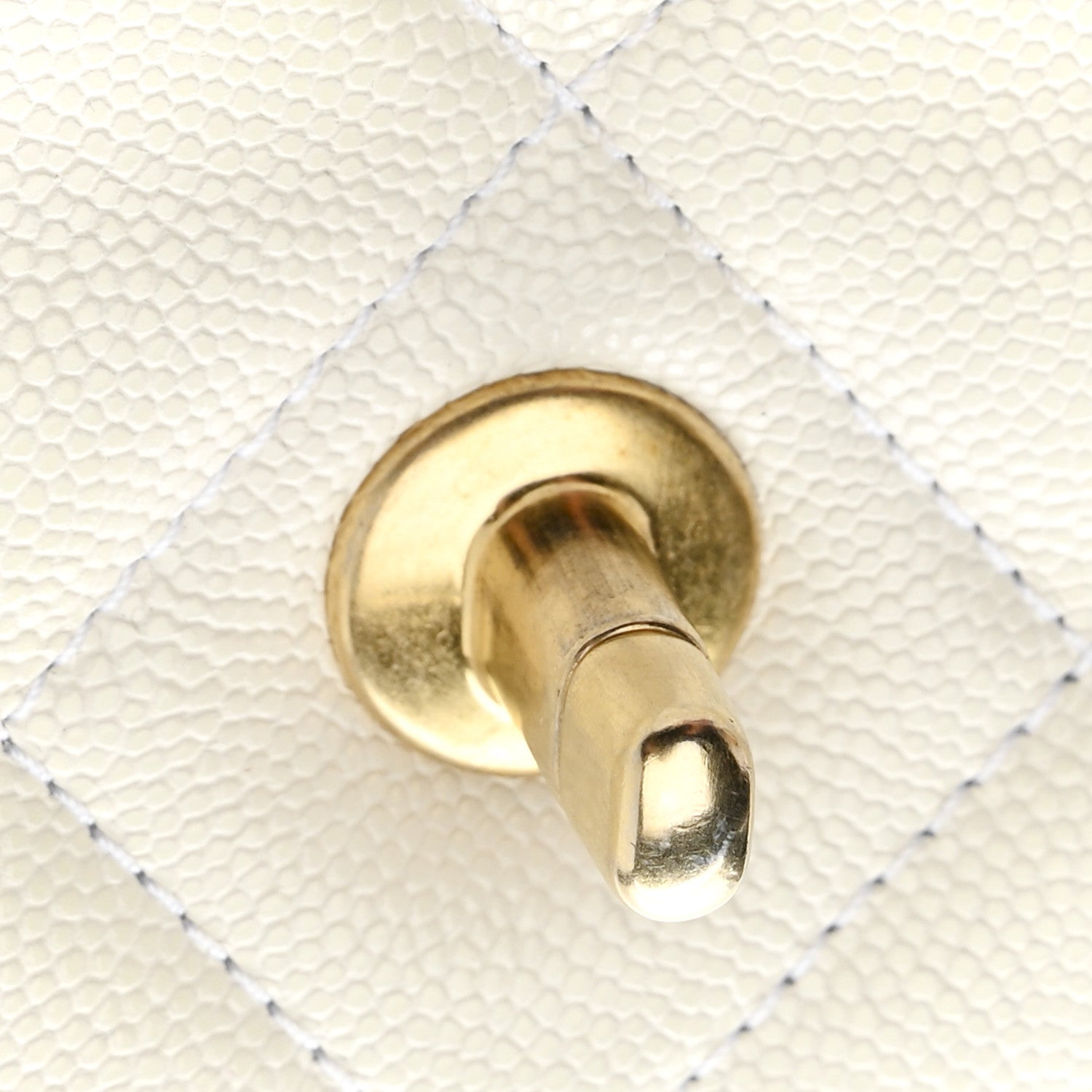 Chanel Caviar Quilted Mini Twist Your Buttons Flap  White