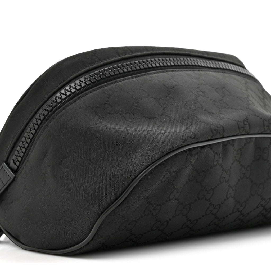 Gucci Nylon Monogram Fanny Pack Belt Bag Black