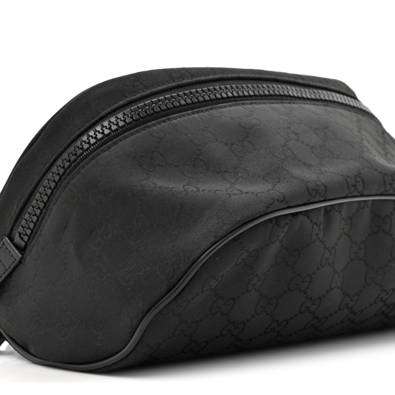 Gucci Nylon Monogram Fanny Pack Belt Bag Black