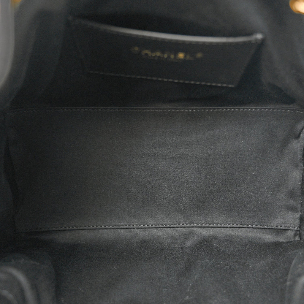 Chanel Canvas Quilted Small Chanel 25 Handbag Black