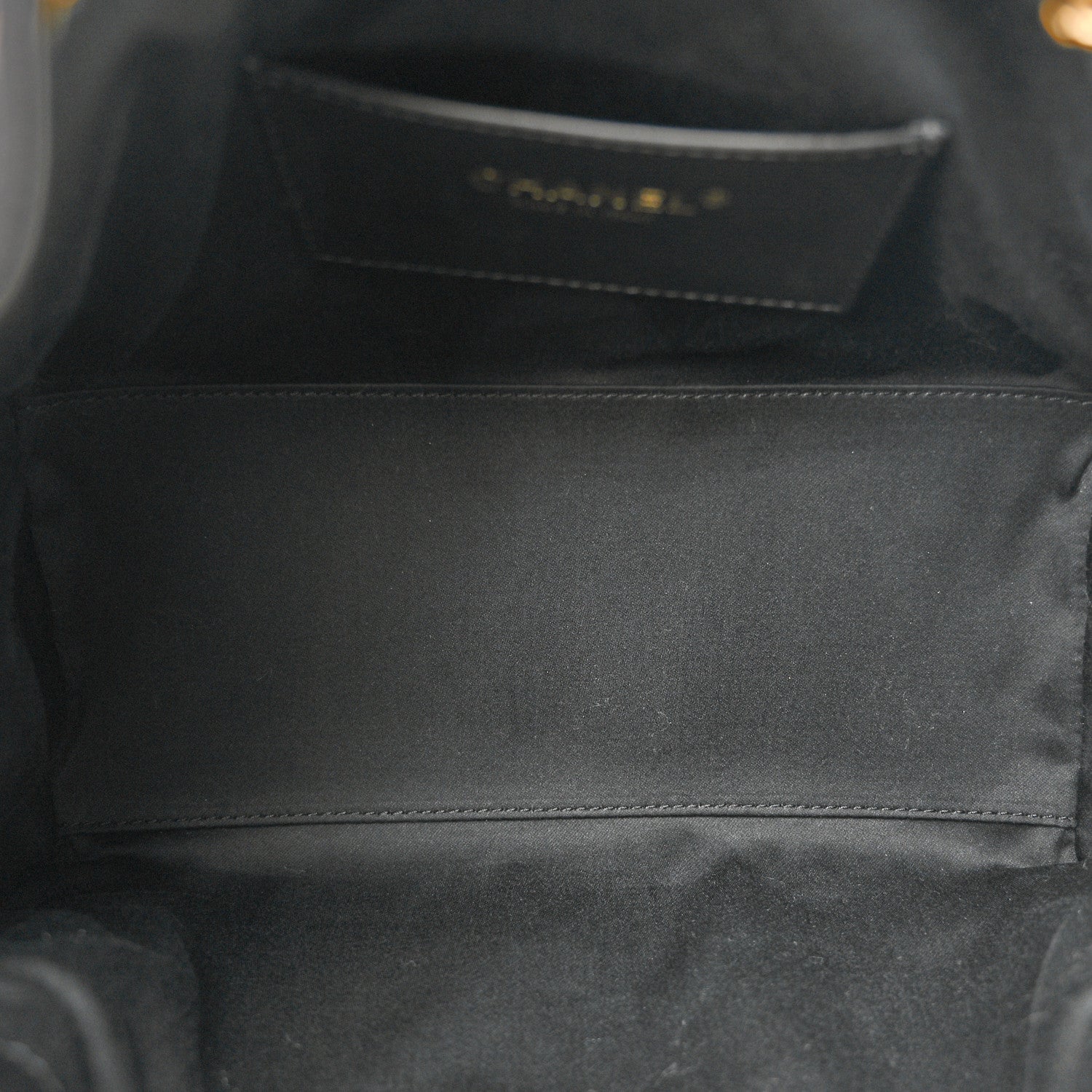 Chanel Canvas Quilted Small Chanel 25 Handbag Black