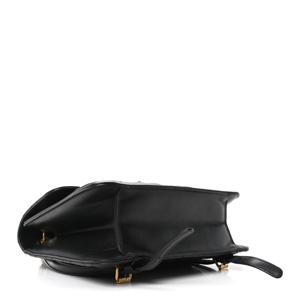 Chanel Aged Calfskin Quilted Double You Backpack Black