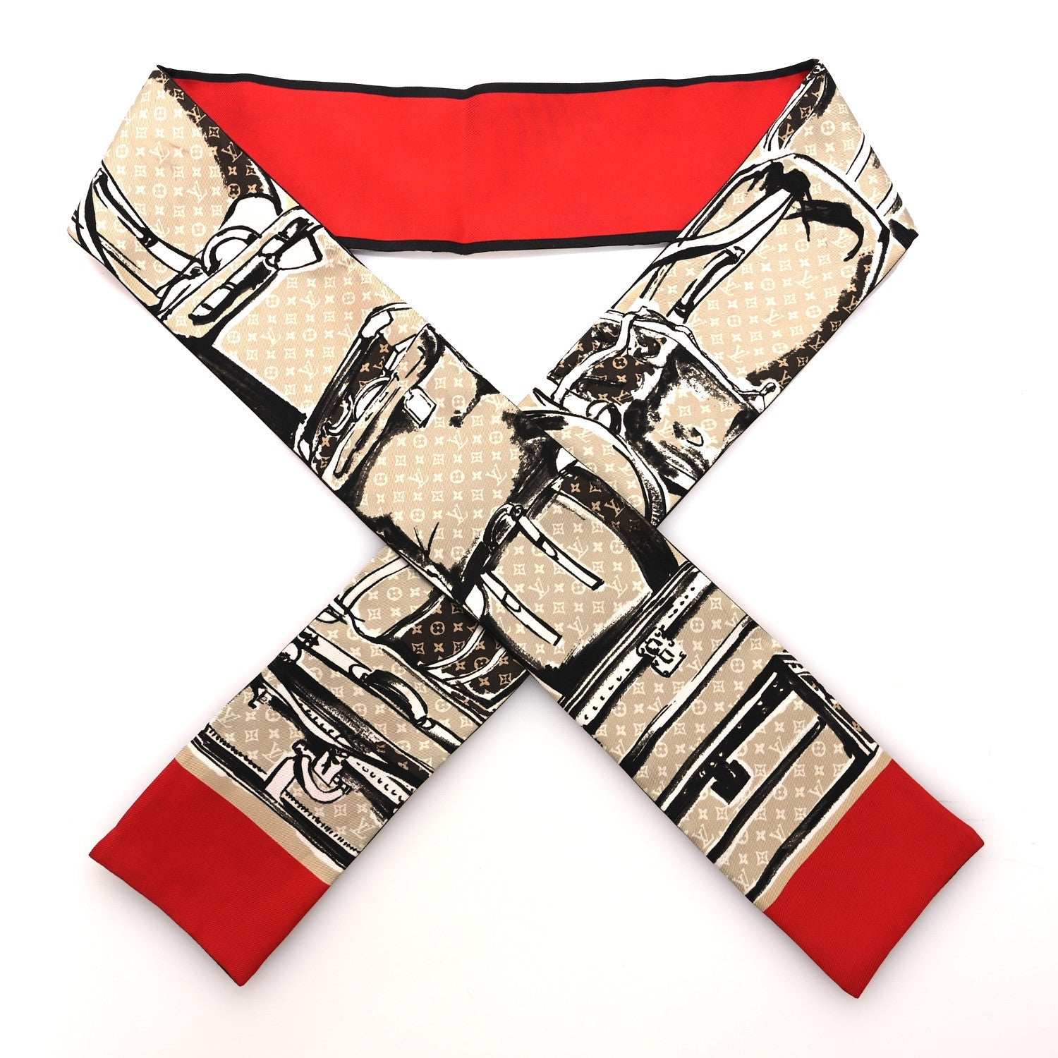 Louis Vuitton Silk Monogram Trunks Bandeau Brown