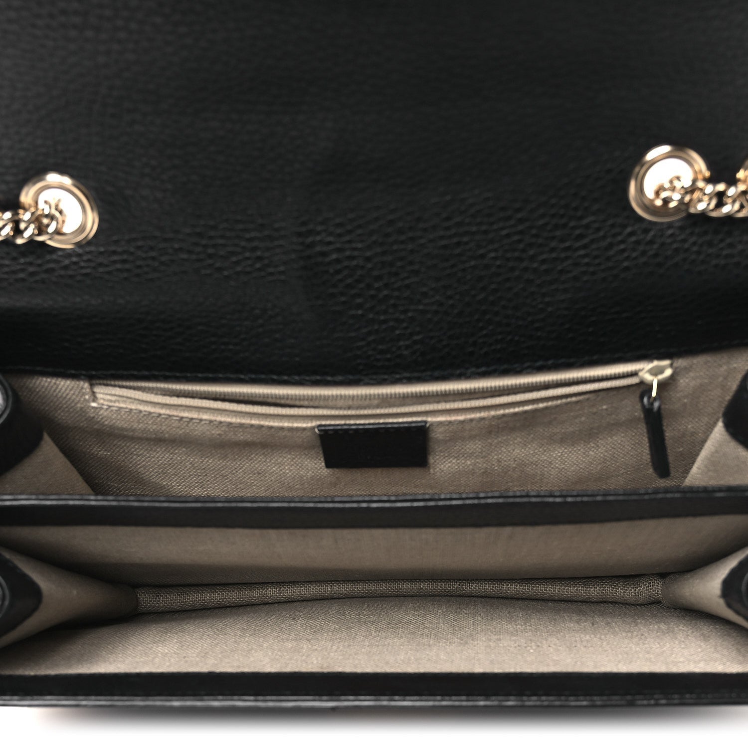 Gucci Dollar Calfskin Interlocking G Shoulder Bag Black