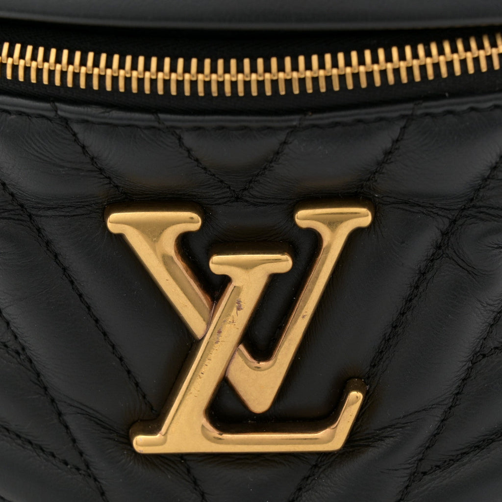 Louis Vuitton Calfskin Quilted New Wave Bumbag Black