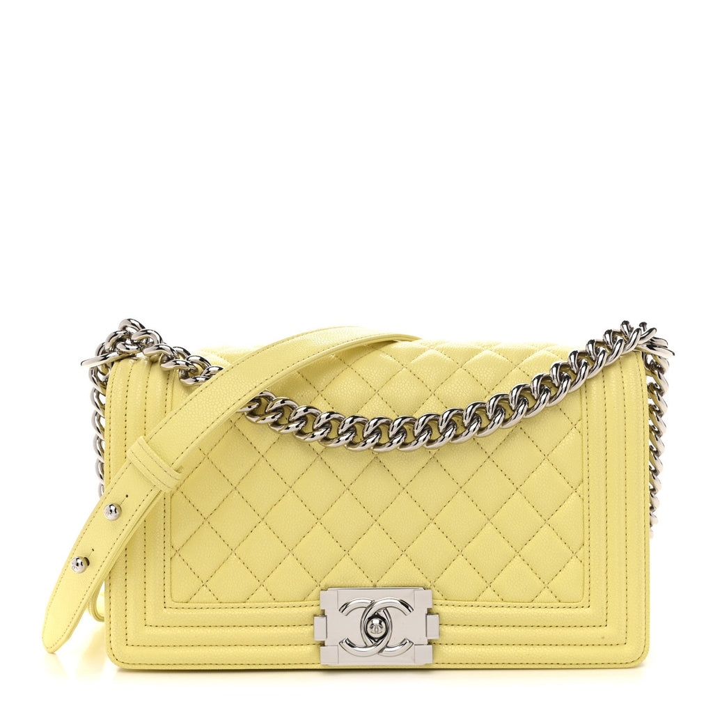 Chanel Caviar Quilted Medium Boy Flap Yellow