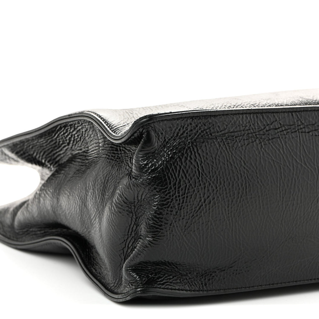 Chanel Shiny Aged Calfskin Shopping Bag Black