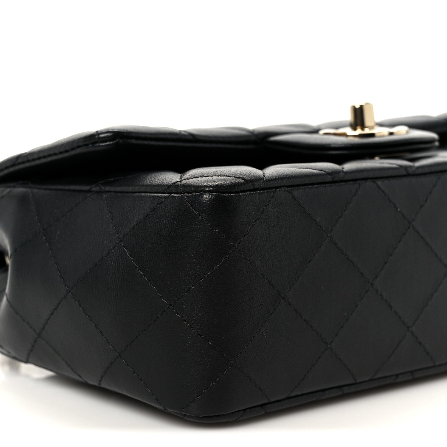 Chanel Lambskin Quilted Mini Rectangular Flap Black
