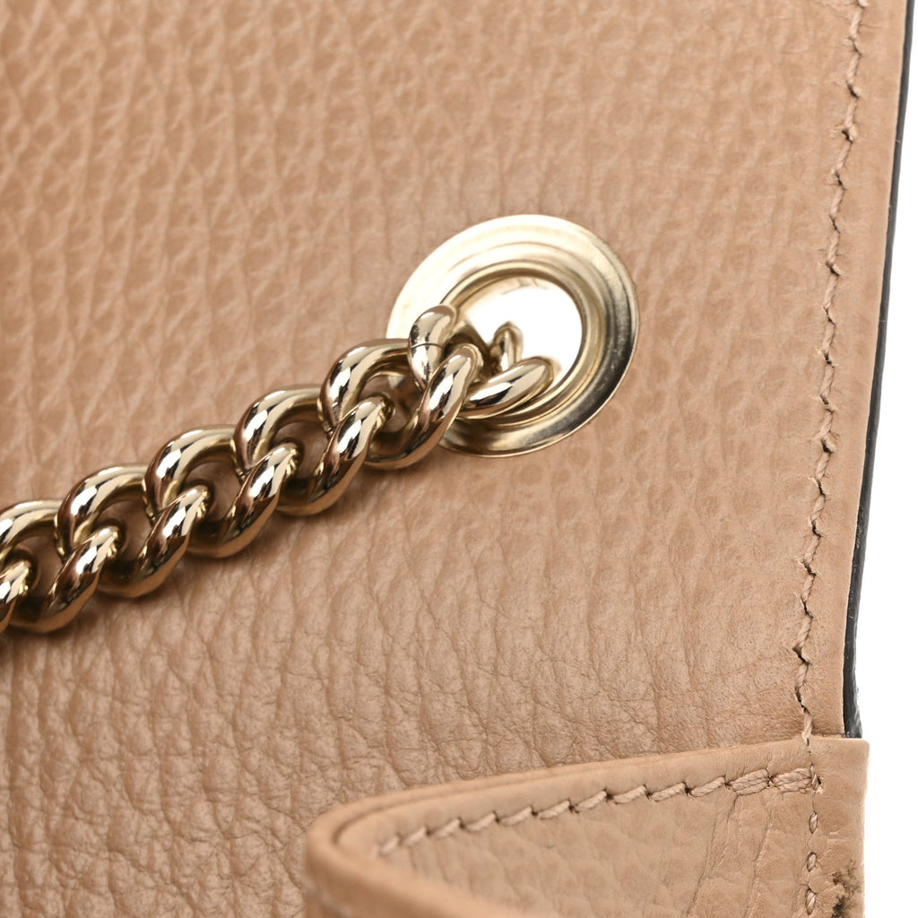 Gucci Dollar Calfskin Small Interlocking G Shoulder Bag Camelia