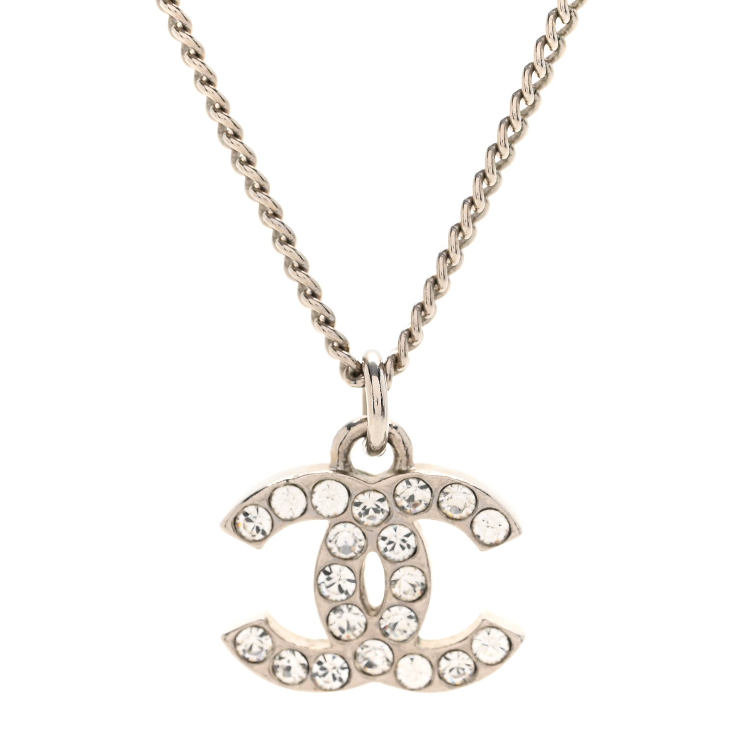 Crystal Timeless CC Necklace Silver