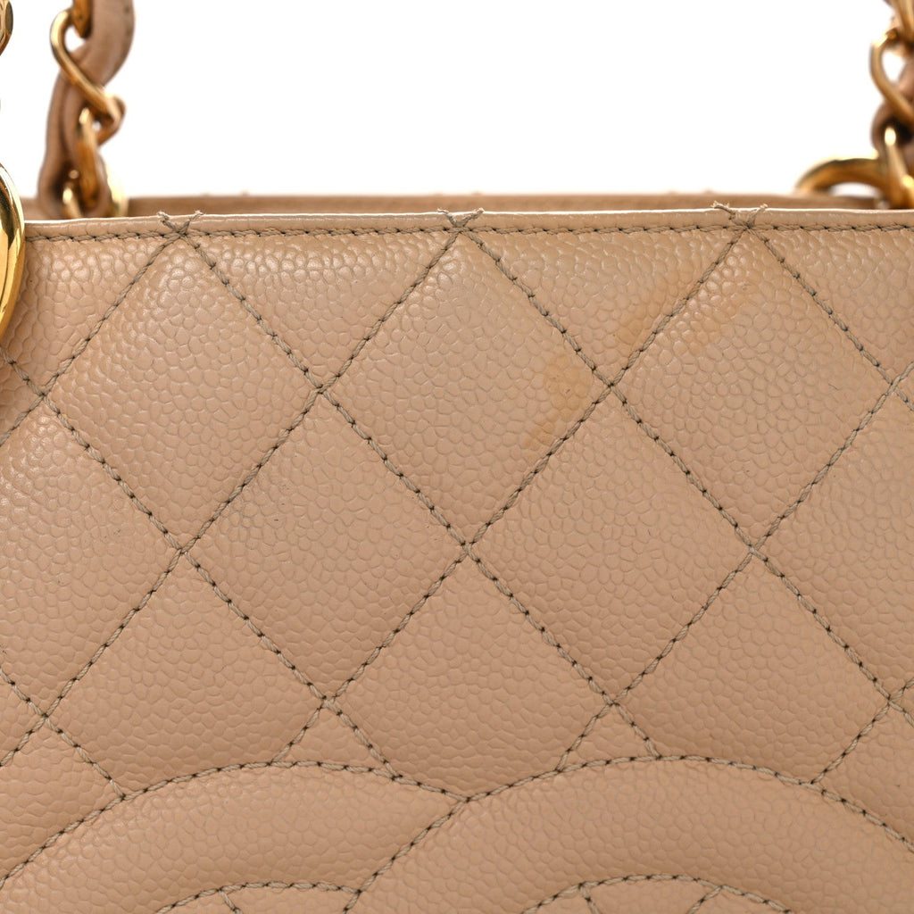 Chanel Caviar Quilted Grand Shopping Tote GST Beige