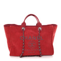 Chanel Lurex Boucle Medium Deauville Tote Red