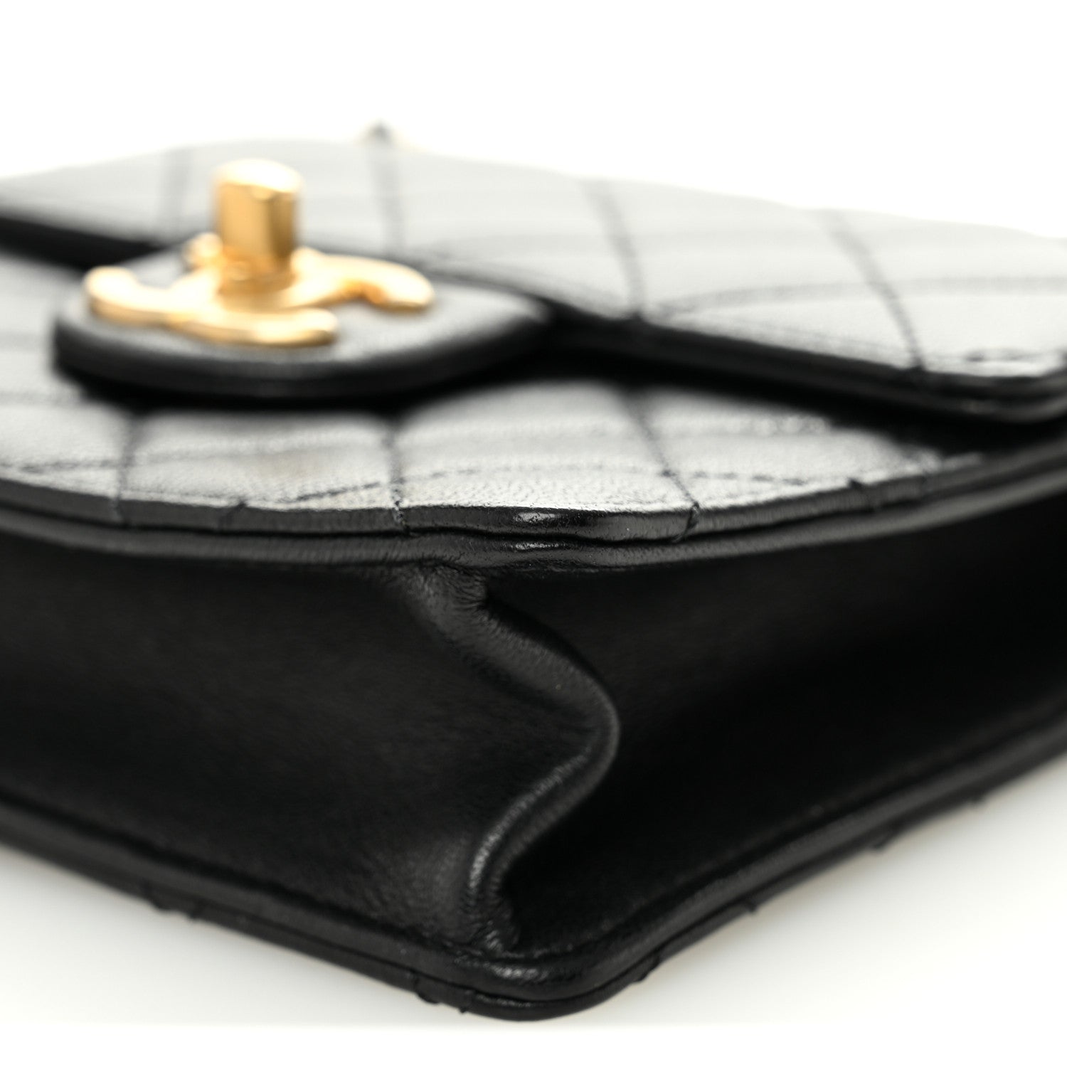 Chanel Goatskin Quilted Chic Pearls Flap Black