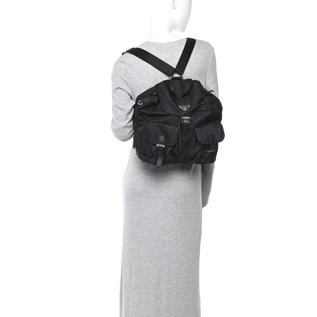 Prada Re-Nylon Saffiano Medium Backpack Black