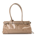 Prada Glossy Calfskin Triangle Medium Bonnie Shoulder Bag Cameo
