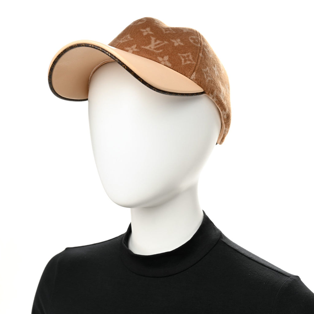 Louis Vuitton Wool Monogram Carry On Cap M Beige