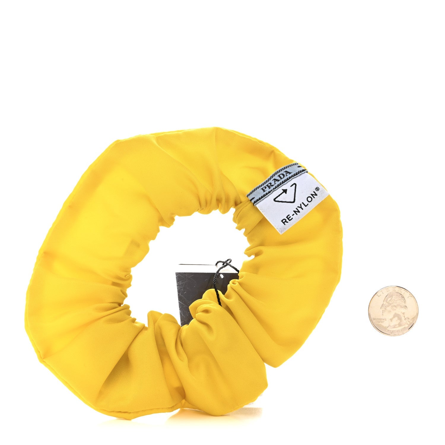 Prada Re-Nylon Metal Logo Scrunchie Giallo