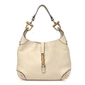 Gucci Calfskin Piston Lock Jackie O Hobo White