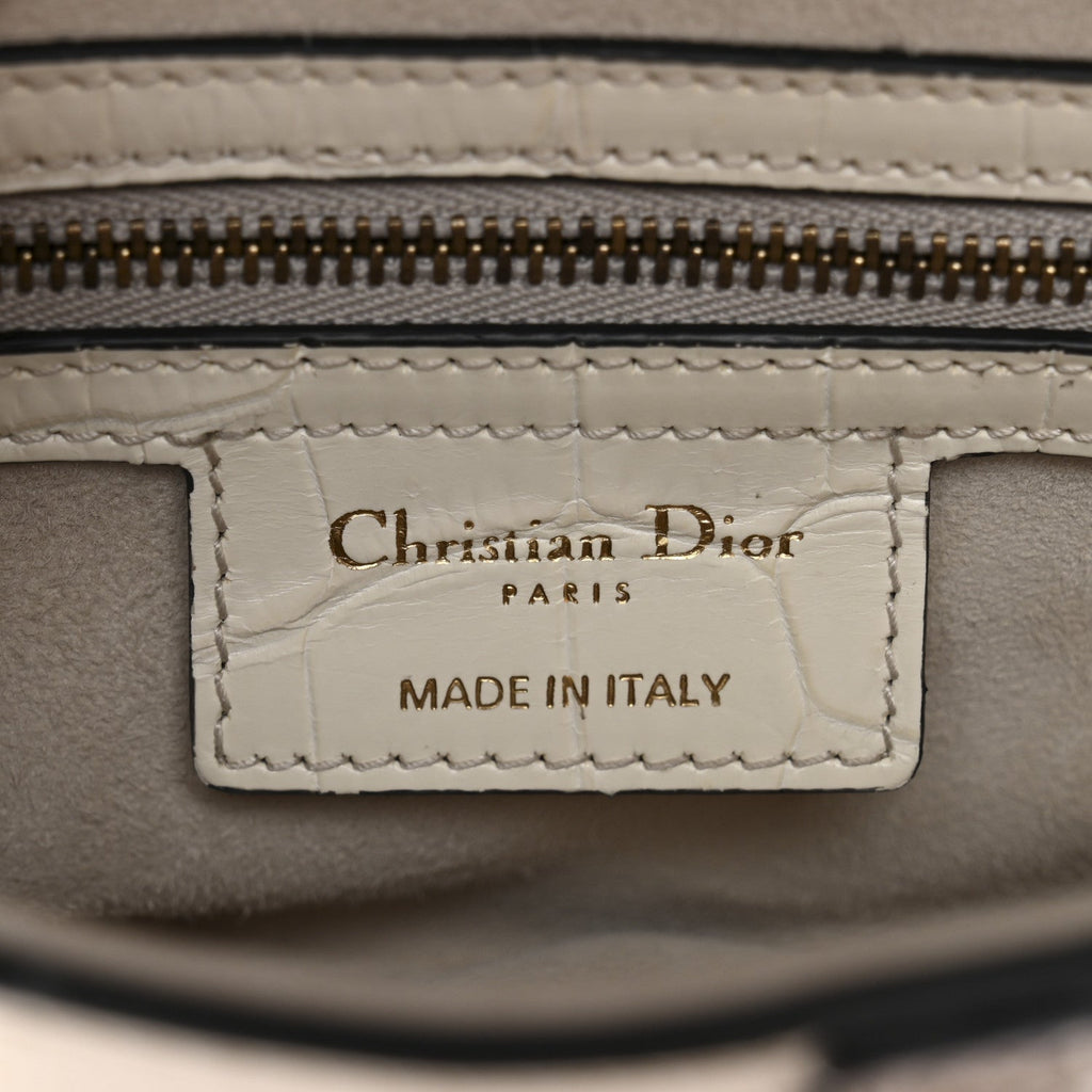 Christian Dior Niloticus Crocodile Himalaya Saddle Bag Latte
