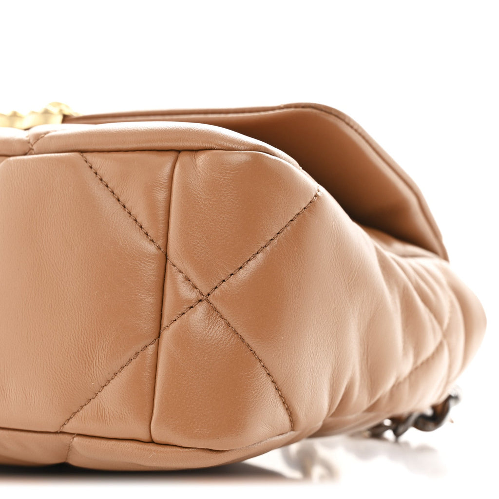 Chanel Lambskin Quilted Medium Chanel 19 Flap Brown