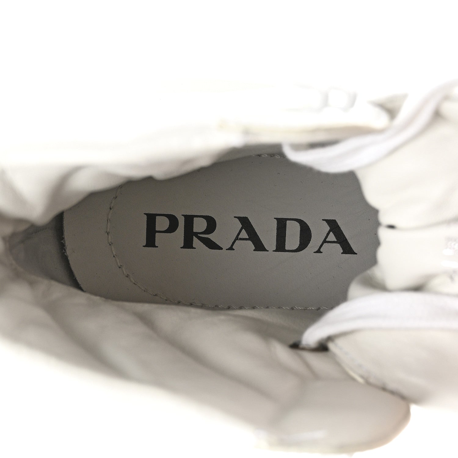 Prada Re-Nylon Gabardine Spazzolato Macro Quilted Triangle Logo High Top 45mm Sneakers 38.5 White