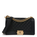 Chanel Lambskin Quilted Medium Boy Flap Black