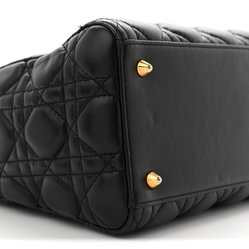 Christian Dior Lambskin Cannage Medium Lady Dior Black