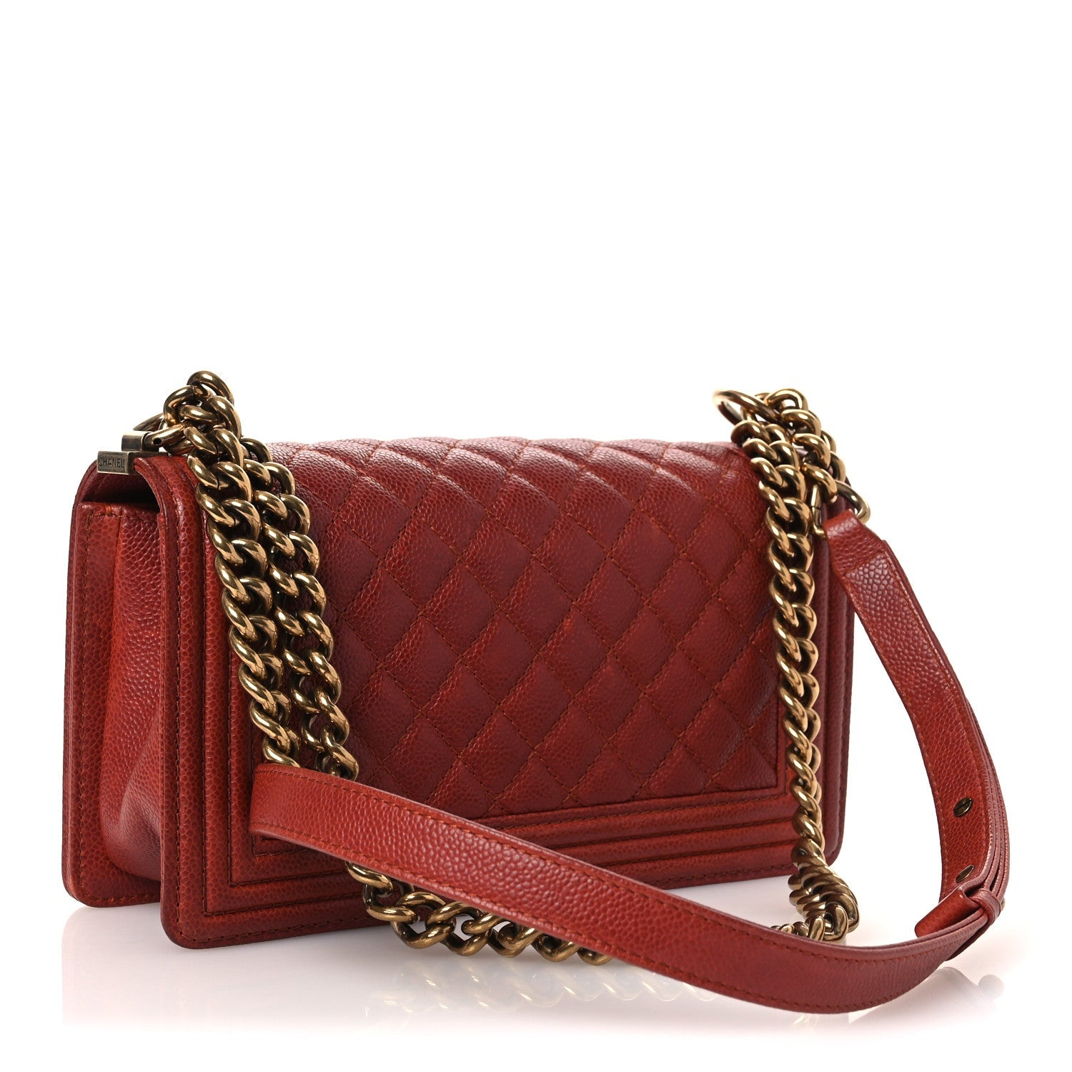 Chanel Caviar Quilted Medium Boy Flap Dark Red