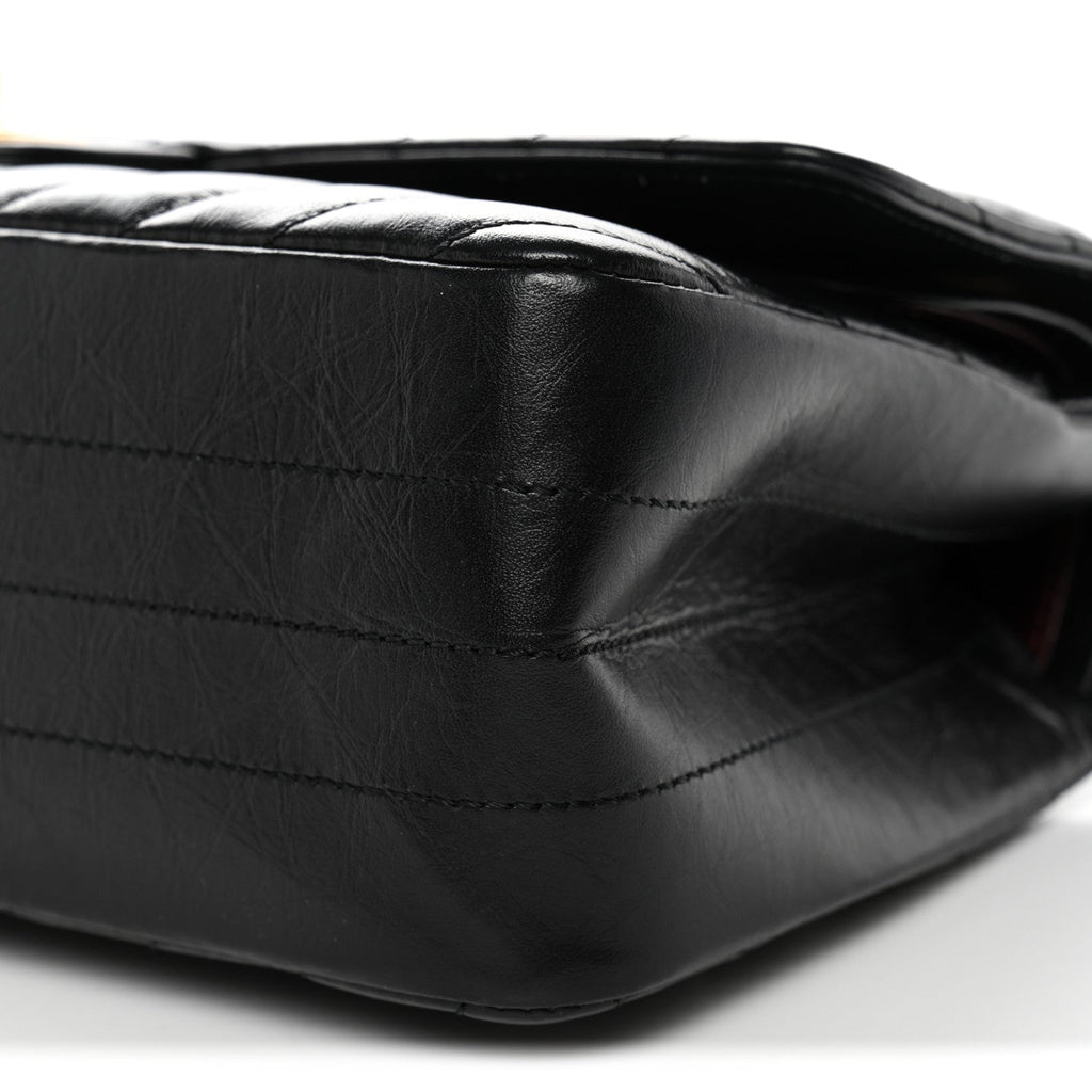 Chanel Aged Calfskin Chevron Quilted 2.55 Reissue 225 Flap Black