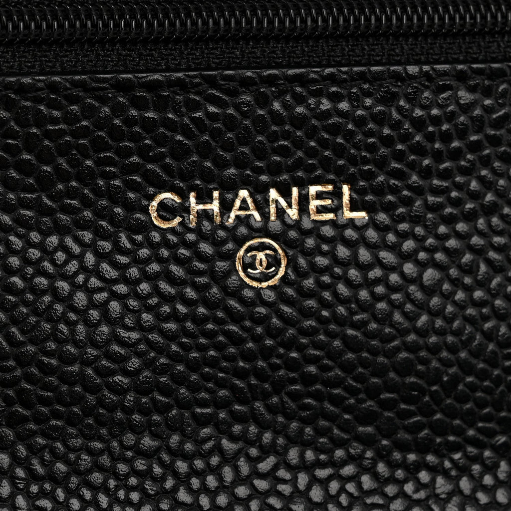 Chanel Caviar Quilted Wallet on Chain WOC Black