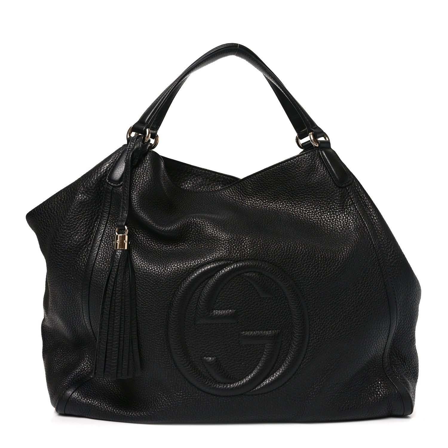 Gucci Pebbled Calfskin Large Soho Shoulder Bag Black